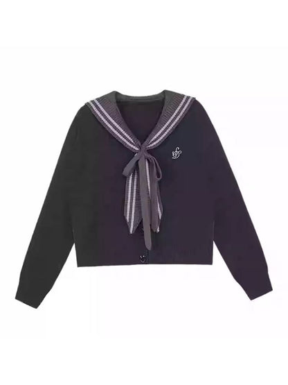 Sailor style knit cardigan【s0000011296】