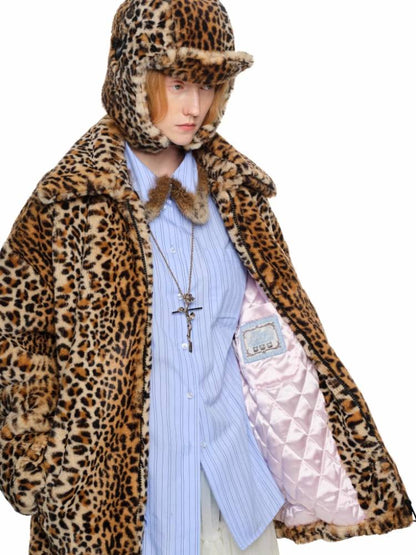 Leopard print fur quilted jacket【s0000011395】