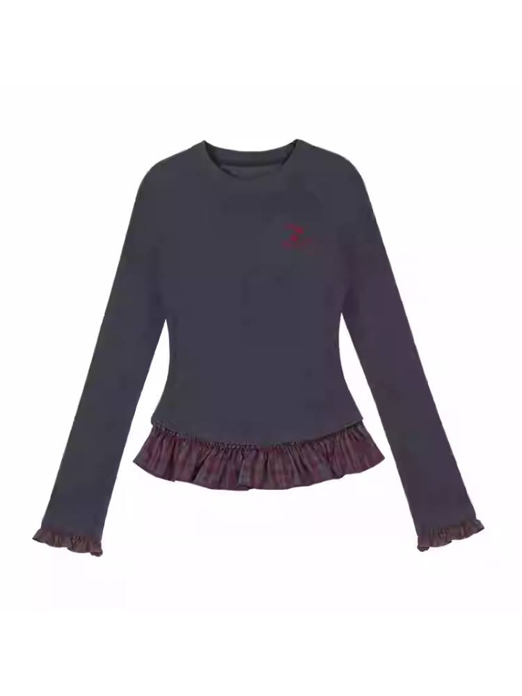 Plaid slim T-shirt【s0000011654】