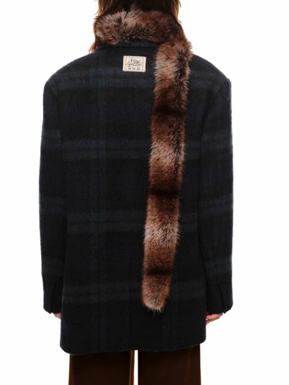 Plaid oversized wool suit jacket【s0000011377】
