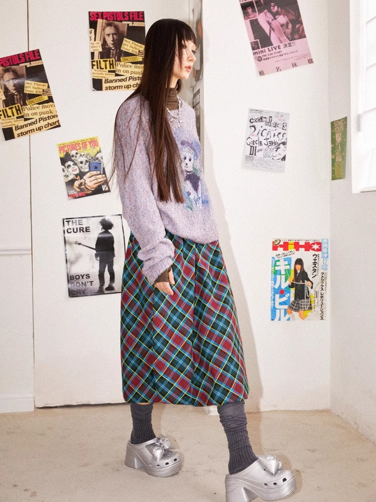 Plaid bud skirt【s0000010361】