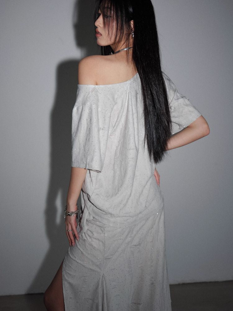 Distressed tops and long skirt【s0000009464】