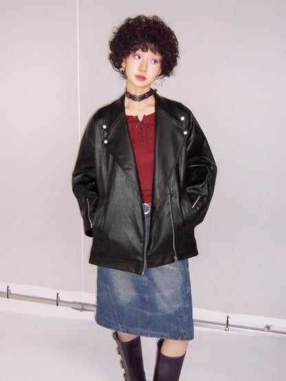 Casual leather jacket【s0000009793】