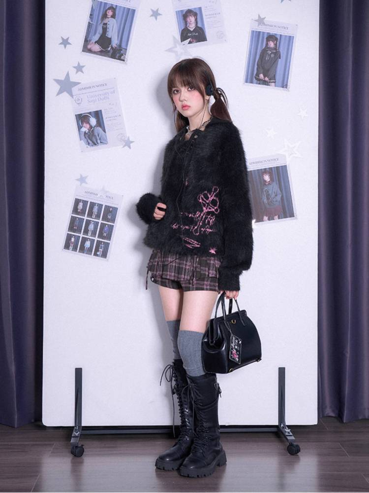 V-neck loose polo sweater【s0000011285】