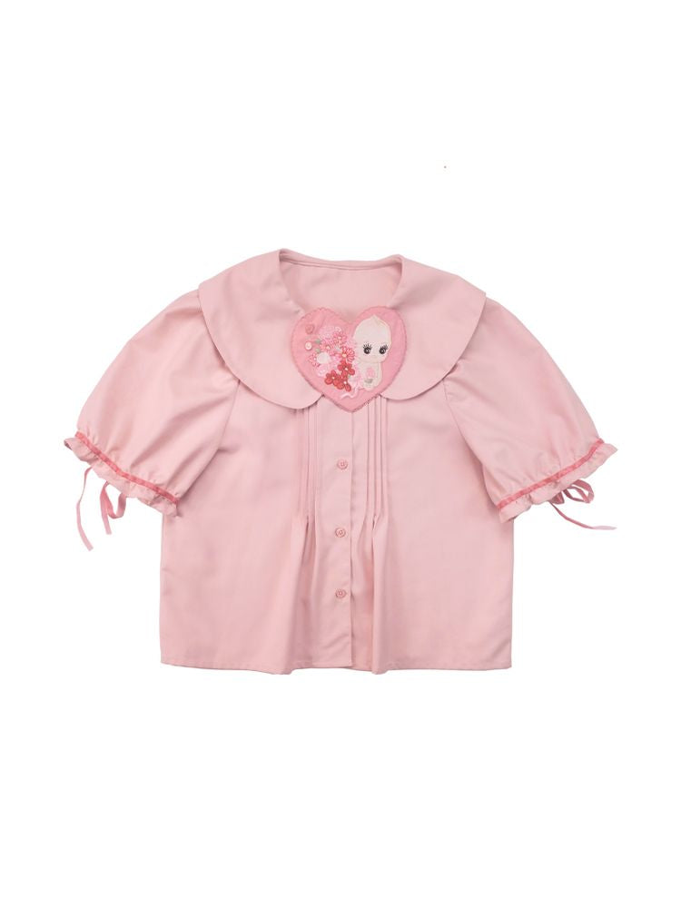 Pink Cupid Half-sleeve Shirt【s0000002808】