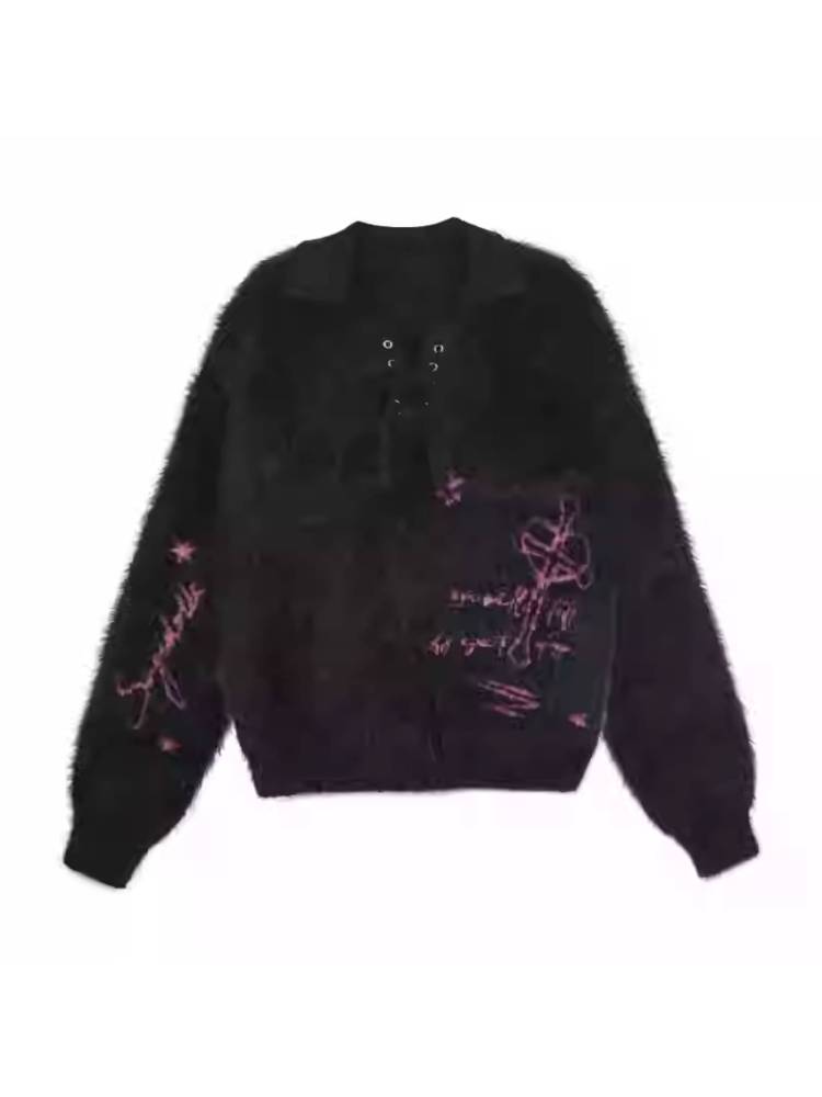 V-neck loose polo sweater【s0000011285】