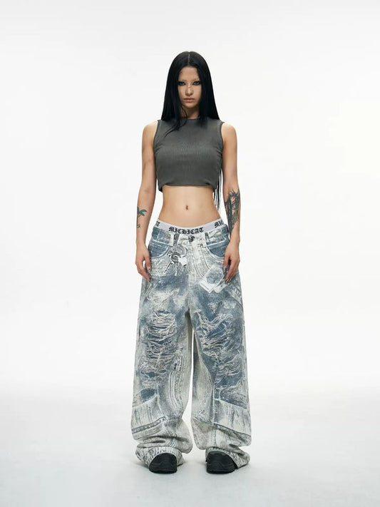 Printed Wide Leg Pants [S0000009190]