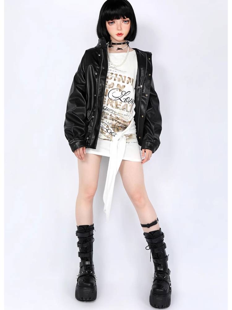 Heavy metal design platform night boots【s0000011439】