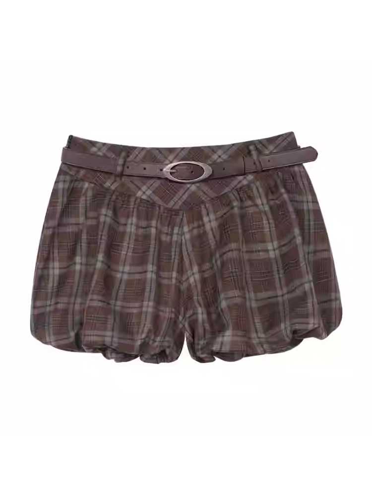 BROWN CHECK BUD PANTS [S0000010696]