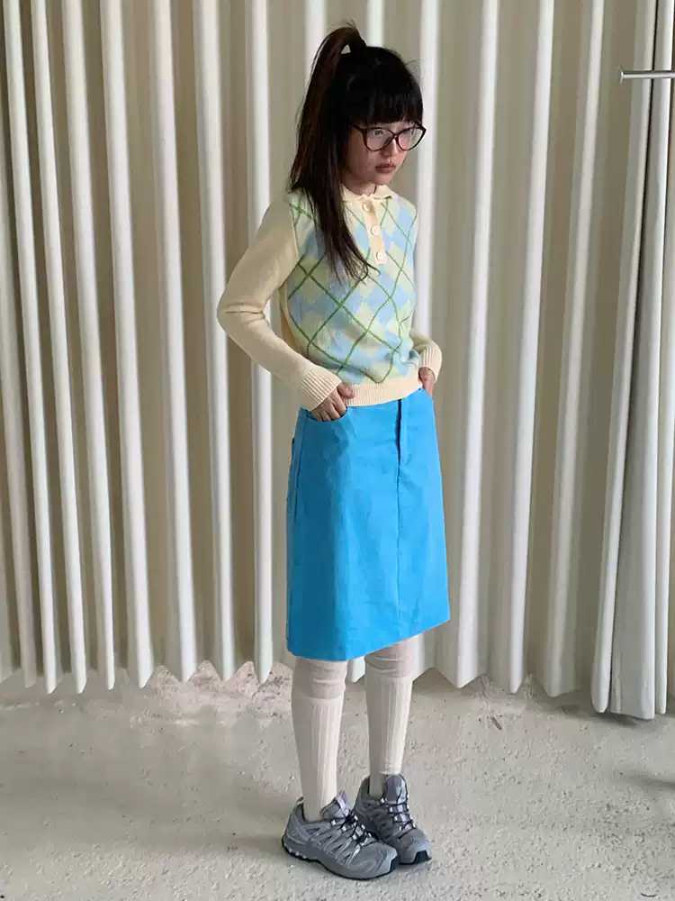 Blue Vintage Skirt [S0000010577]