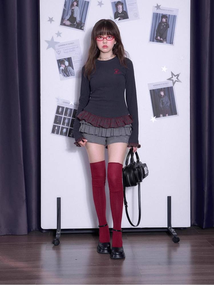 Plaid slim T-shirt【s0000011654】