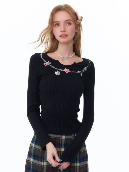 Printed black slim fit shirt【s0000011083】