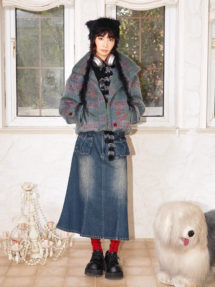 Denim fishtail skirt【s0000011307】