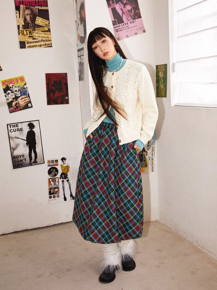 Plaid bud skirt【s0000010361】