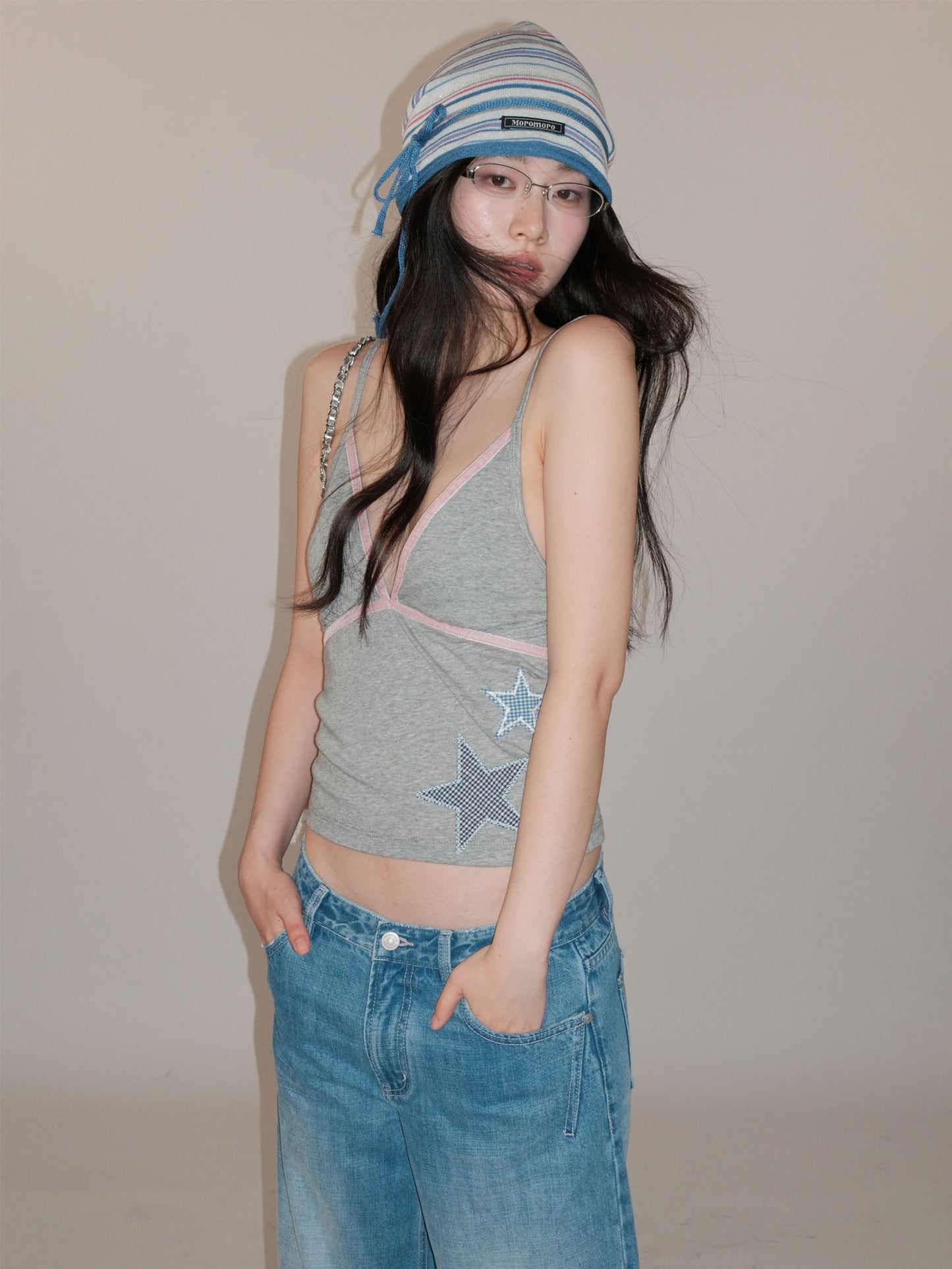 Velvet edge adjustable straps camisole【s0000013434】