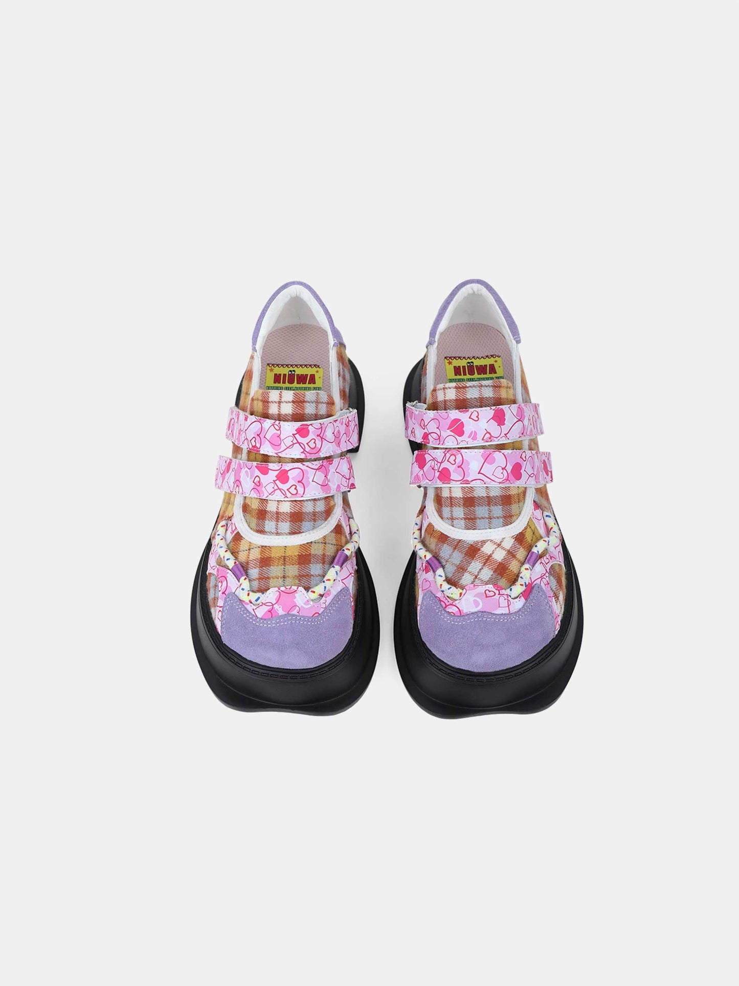 Checkered platform shoes【s0000009819】