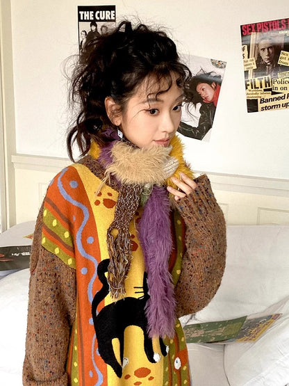 Soft striped scarf【s0000011115】