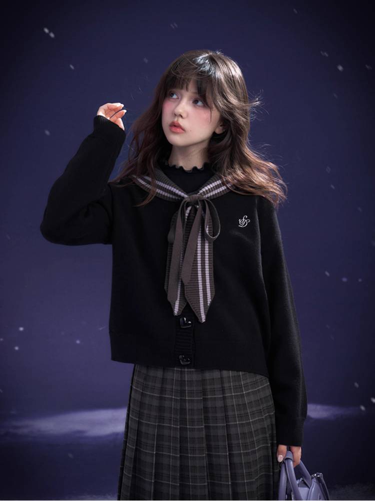 Sailor style knit cardigan【s0000011296】