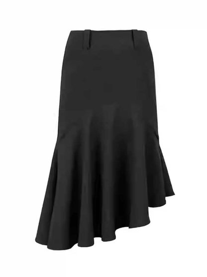 DARK GREY FISHTAIL SKIRT [S0000010596]