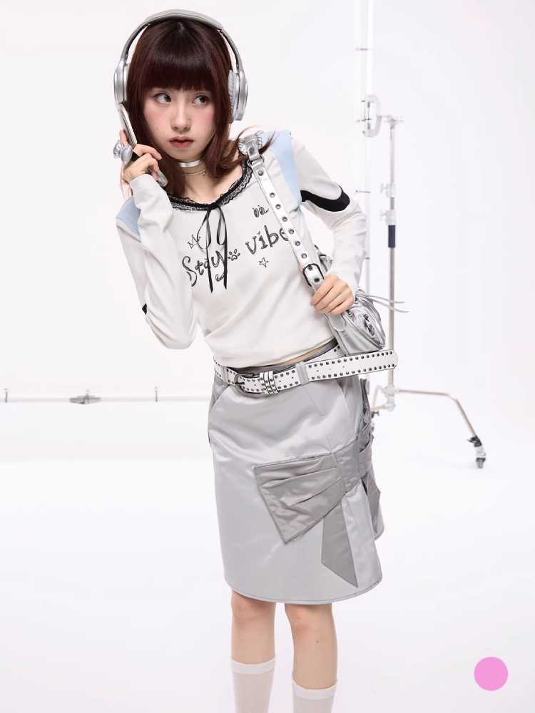 Silver Patchwork Skirt [S0000010412]