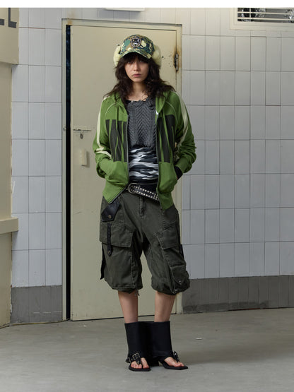 Color-Blocked Relaxed-Fit Hooded Sweatshirt【s0000014209】