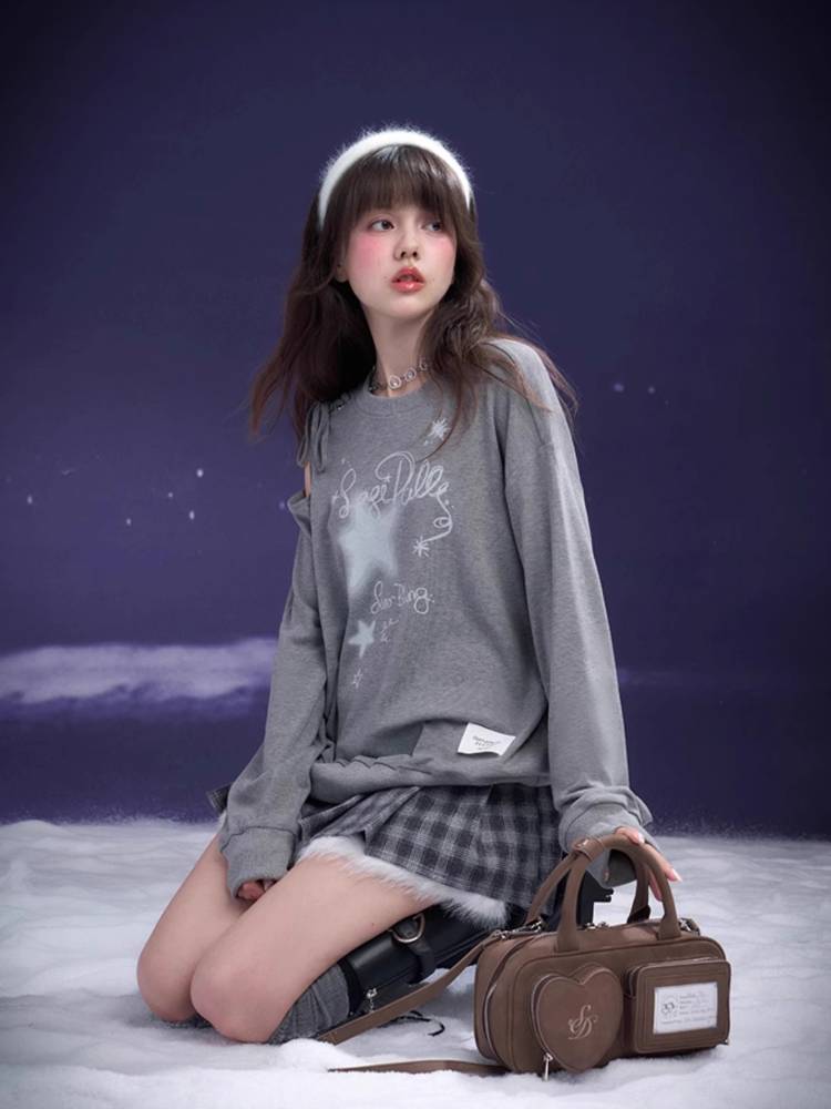 Off-the-shoulder strap T-shirt【s0000011652】