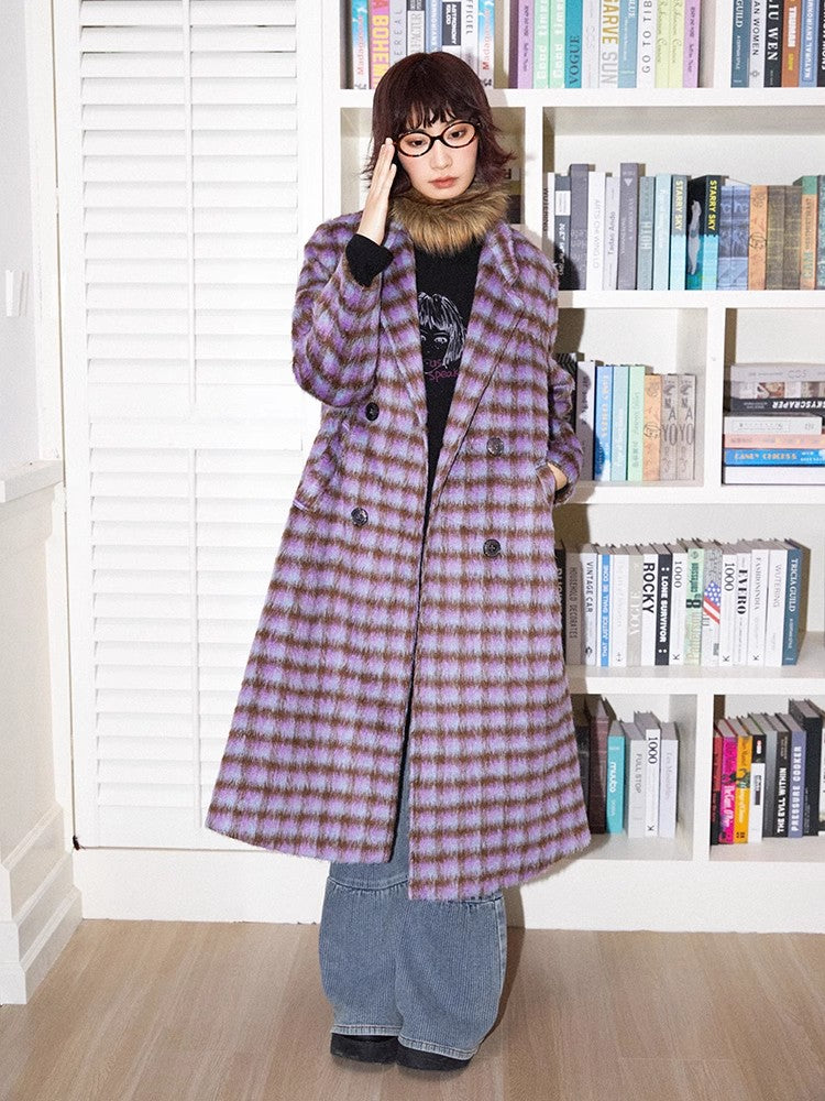 격자 무늬 긴 코트 [S0000011303]