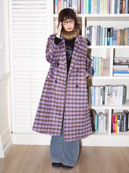 격자 무늬 긴 코트 [S0000011303]