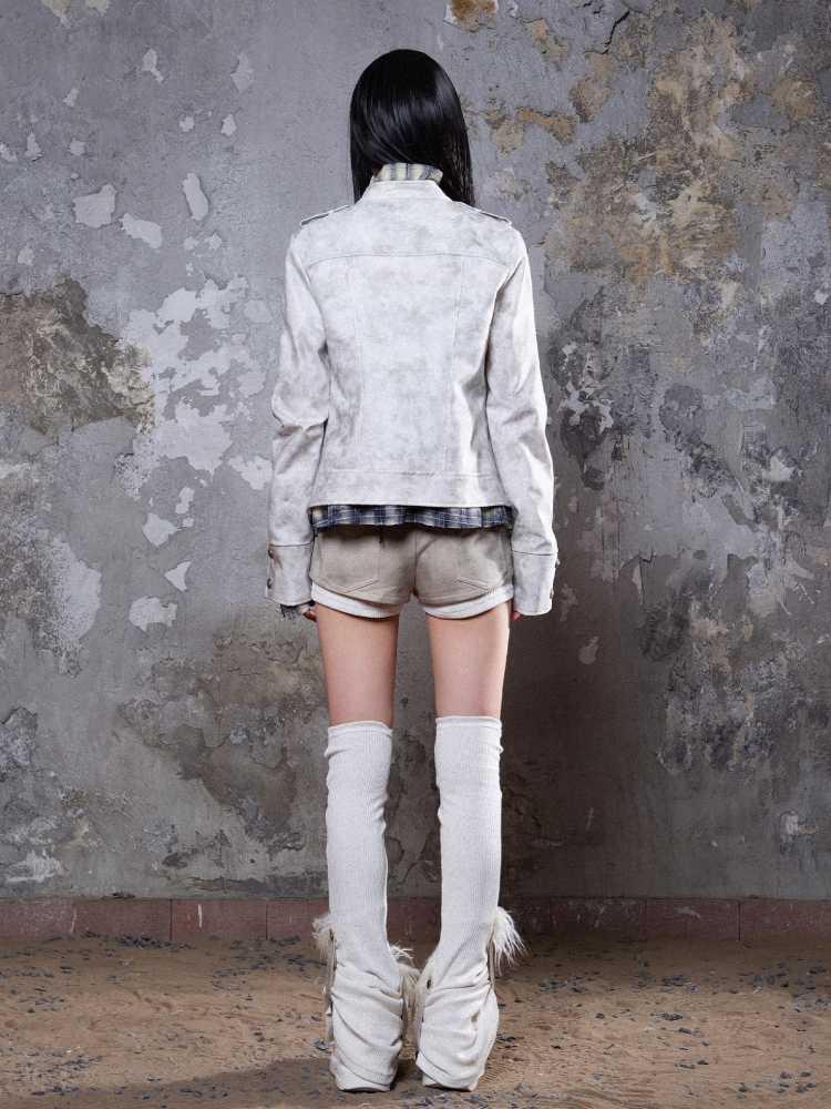 Fake two piece distressed jacket【s0000010050】