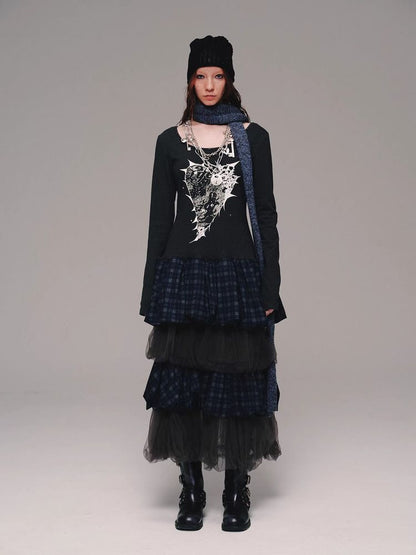 BlueBerry Plaid Cake Skirt [S0000010137]