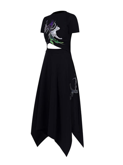 Original Moon Stitching Dress【s0000002545】