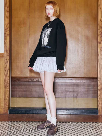 Embroidery Pure Cotton Loose Sweatshirt [S0000010781]