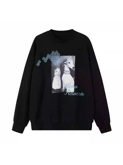 Embroidery Pure Cotton Loose Sweatshirt [S0000010781]