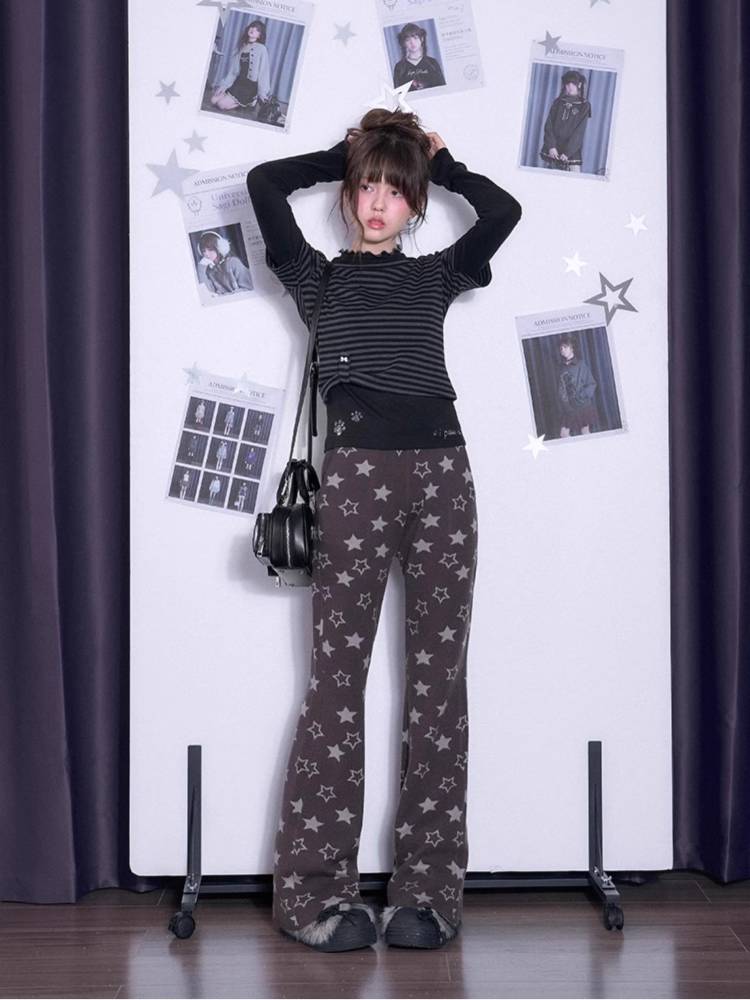 Striped fake two-piece long sleeve T-shirt【s0000011650】