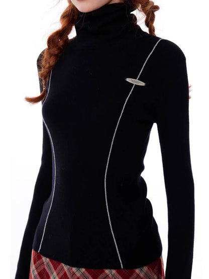 High neck slim fit shirt【s0000011029】