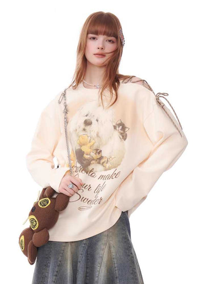 RETRO OFF-SHOULDER LONG-SLEEVE T-SHIRT [S0000010182]