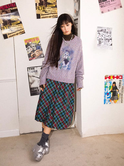 Plaid bud skirt【s0000010361】