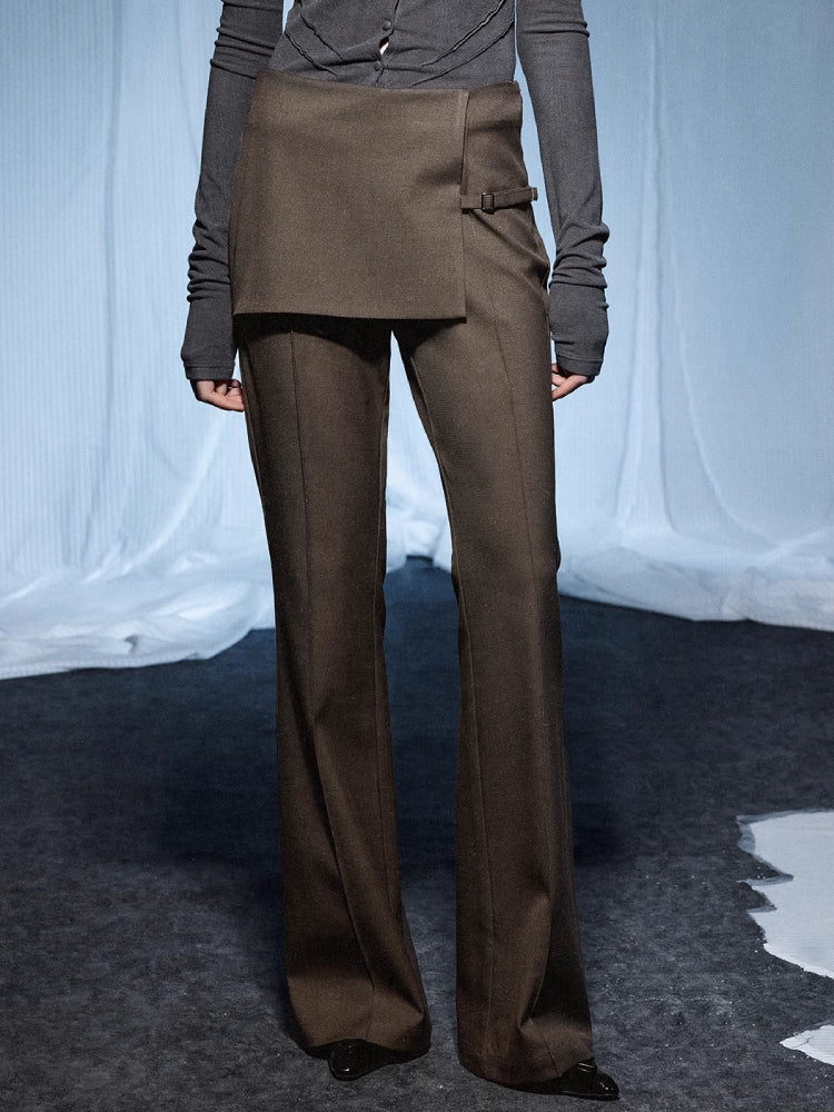 Fake two piece slim fit pants【s0000007435】