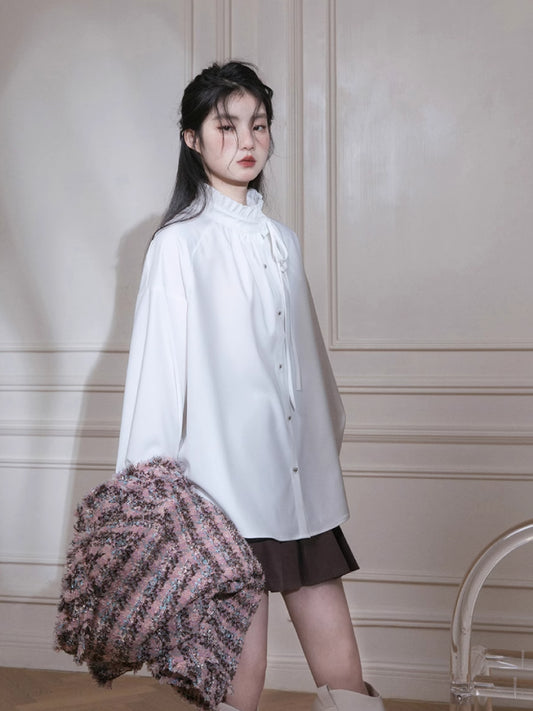 Turtleneck ruffle shirt【s0000005804】