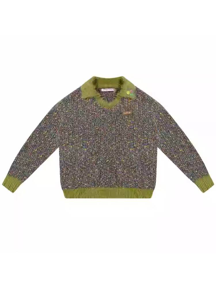 High-end polo V-neck sweater【s0000011070】