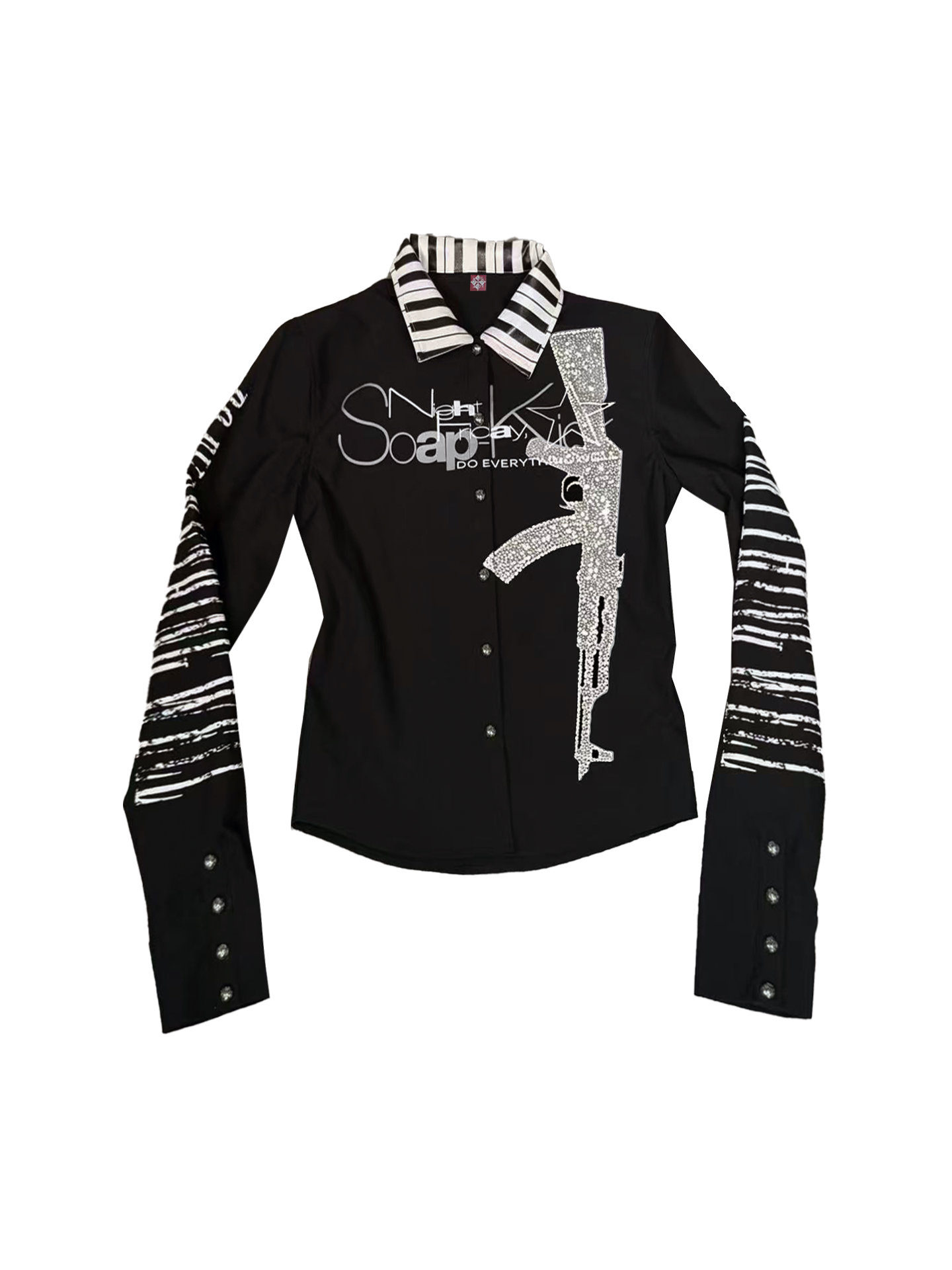 Twill Rhinestone Slogan Jacket【s0000018336】