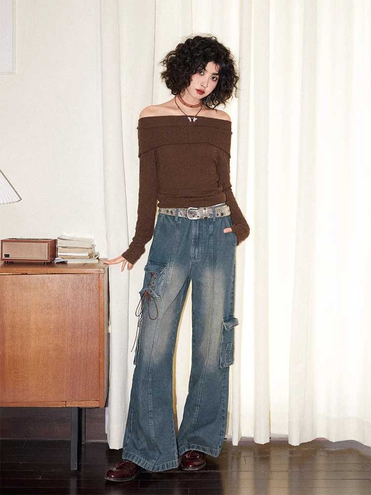 Low waist wide leg jeans【s0000009619】