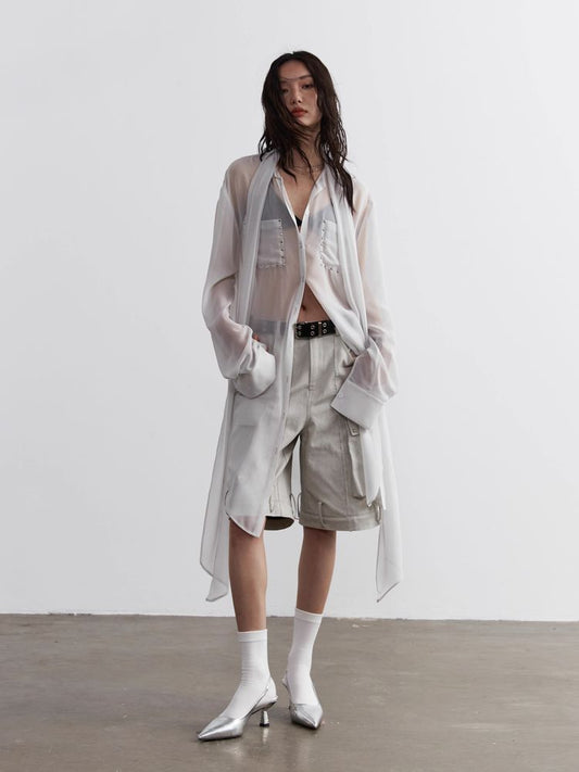 Long chiffon shirt【s0000008532】