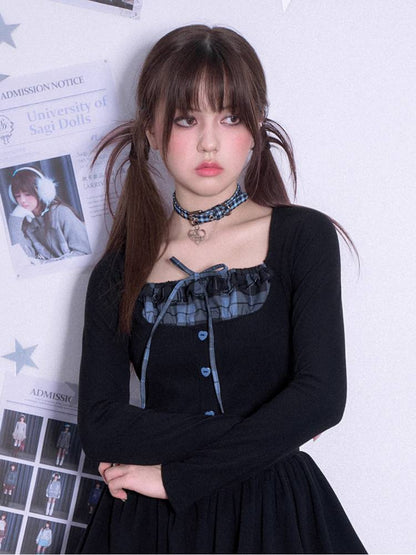 Plaid choker necklace【s0000011288】