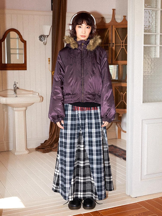 Double plaid loose long skirt【s0000011118】