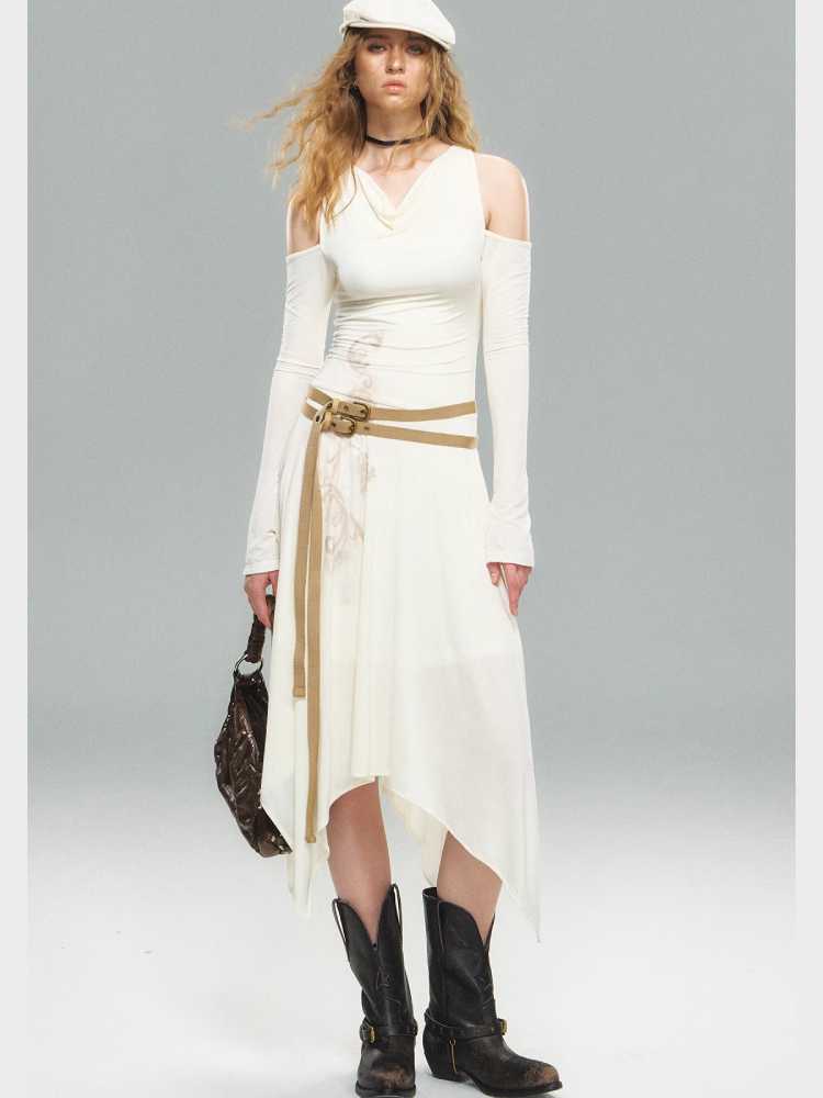 Beige Knit Dress [S0000010590]