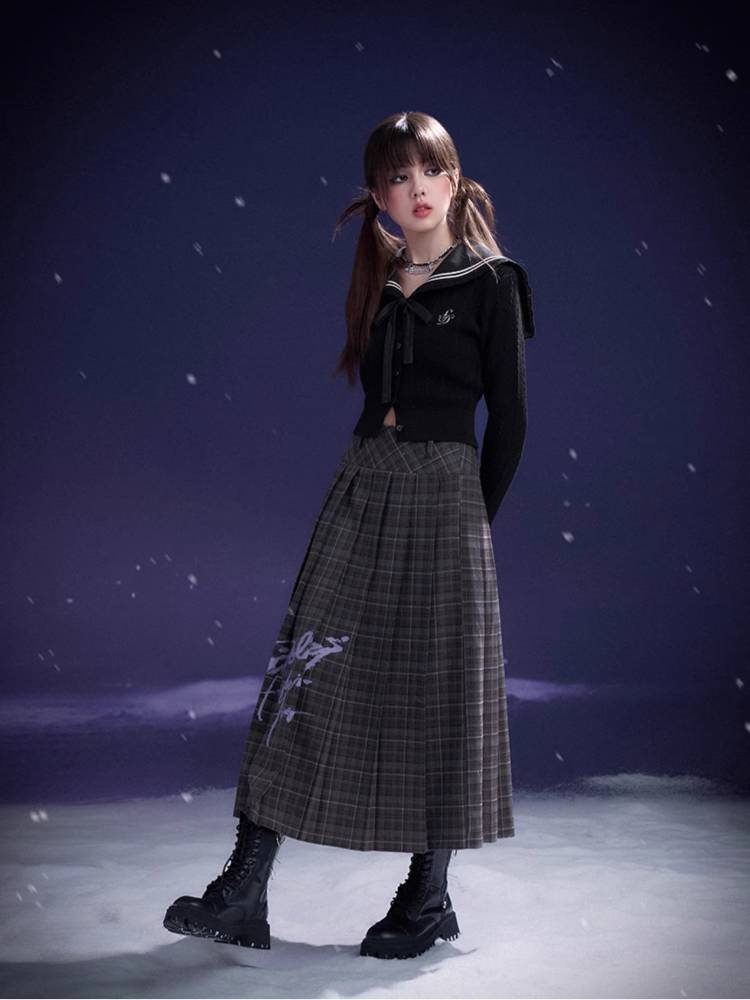 Plaid long skirt【s0000011096】
