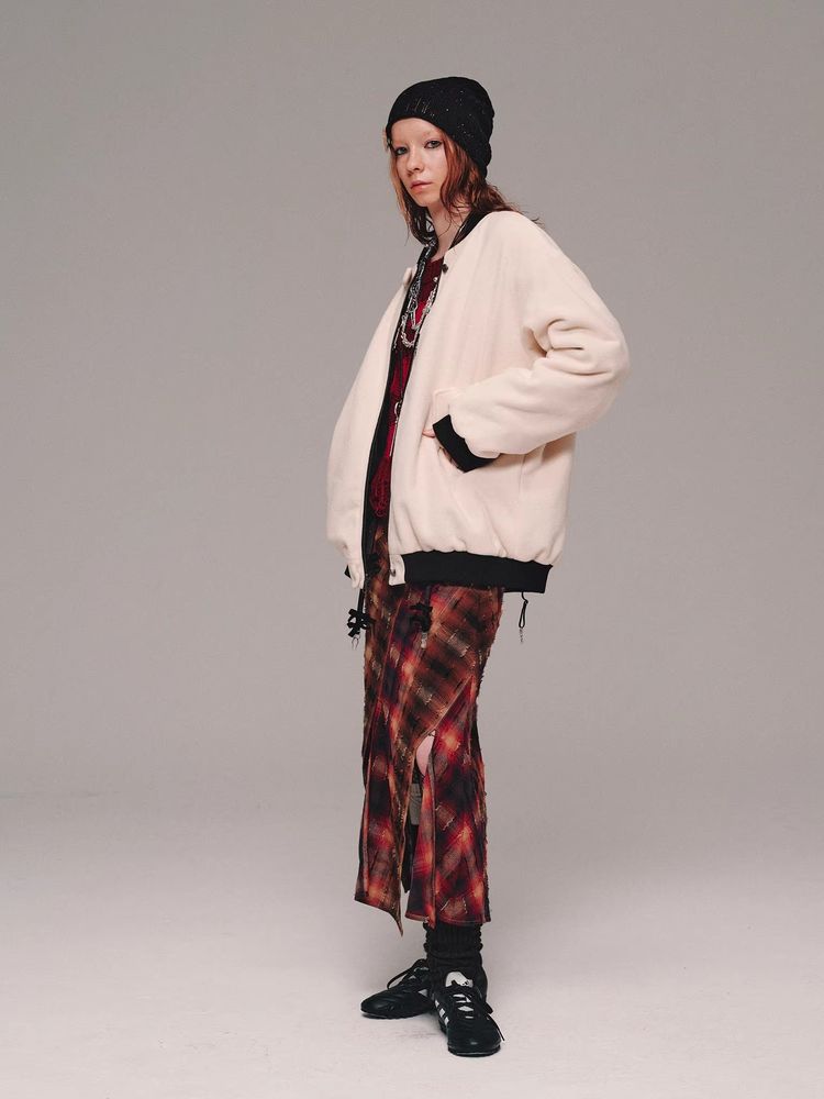 Plaid fishtail skirt【s0000011458】
