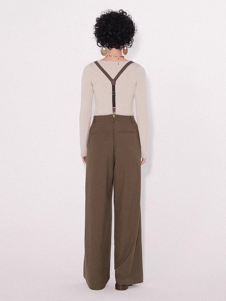 Retro loose suspender pants【s0000009794】