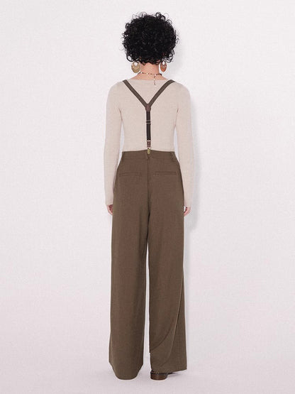 Retro loose suspender pants【s0000009794】